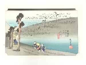 歌川広重　東海道五十三次　二川　手摺木版画